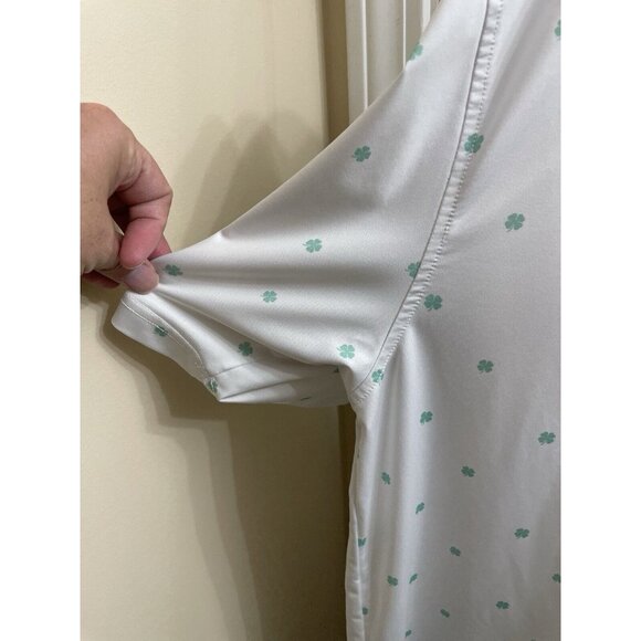 Straight Down Performance Golf Polo Shamrocks Print Men Size Small Duck Hunt - Picture 10 of 12